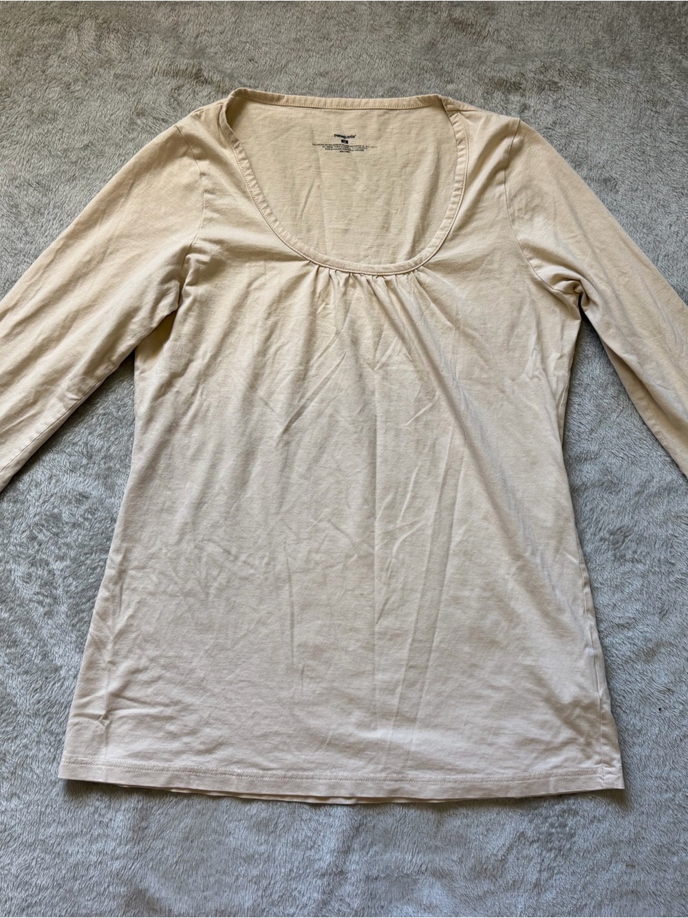 Patagonia Cream Scoop-Neck Long Sleeve Tee